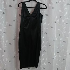Black slip dress. 300